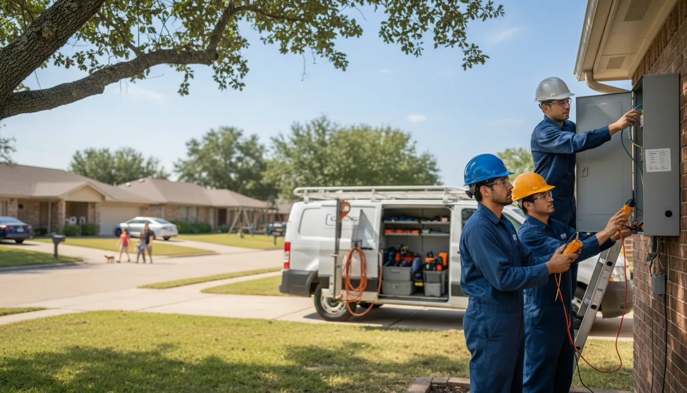 Certified electrician providing emergency electrical services in Hallettsville, TX